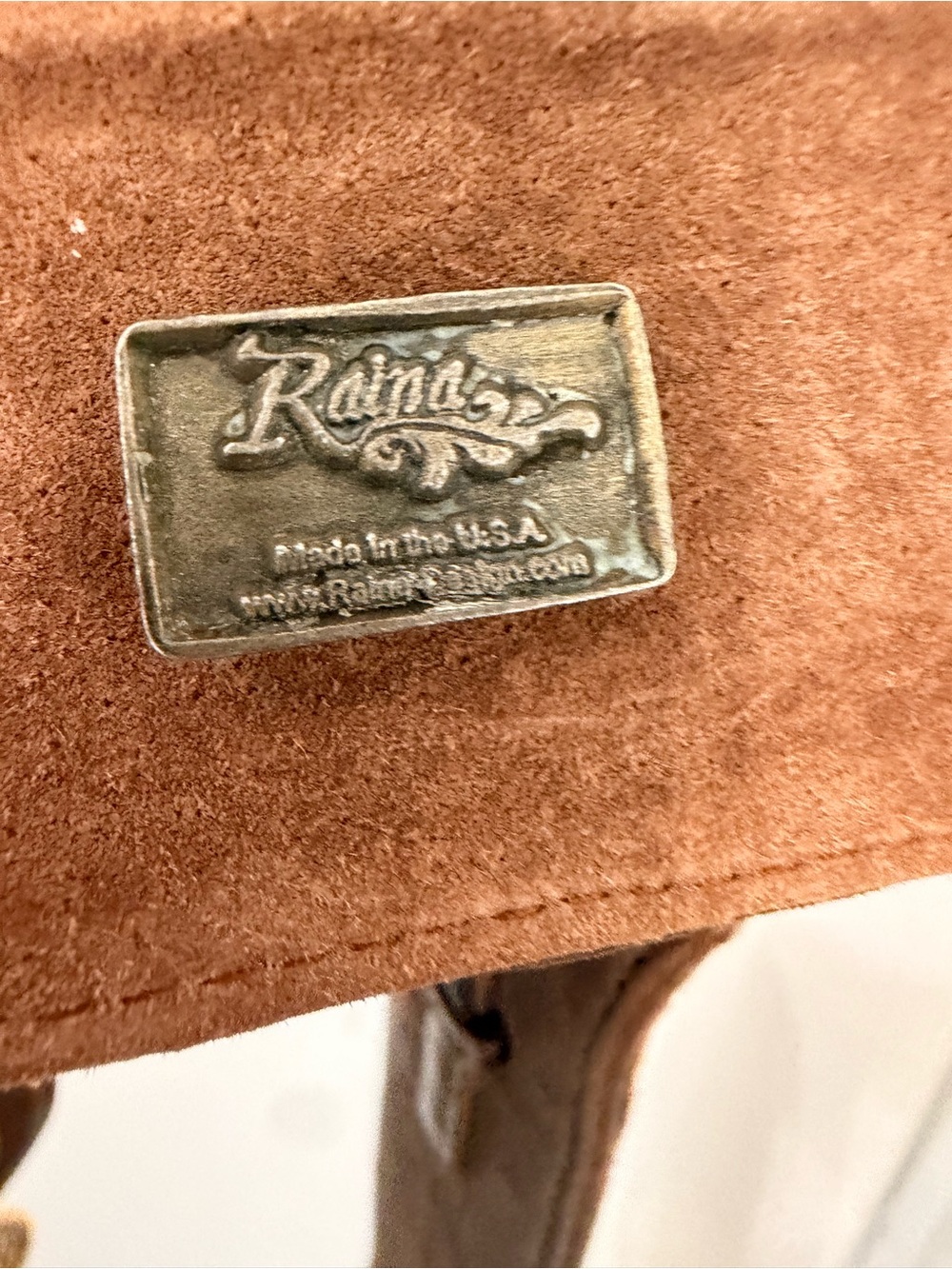Raina Hammered Gold Accent Brown Leather Belt - Picture 4 of 9